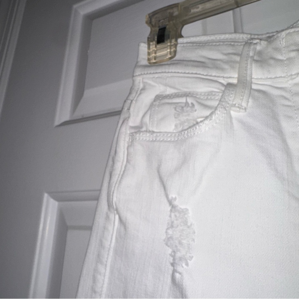 Mother Superior white lace up fly dazzler ankle chew high rise skinny jeans 25 - Picture 7 of 16